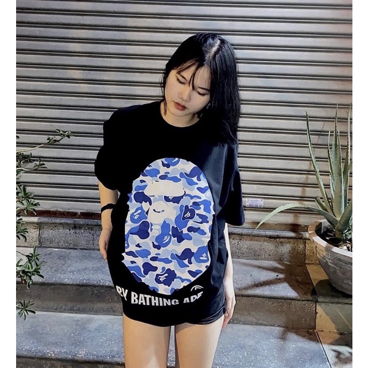 Áo Thun Bape chất Liệu Vải Cotton Có Thêu Hoạ Tiết Cổ Điển Tay Ngắn