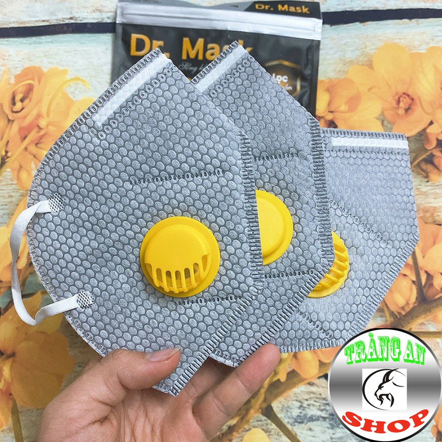 Khẩu Trang Kháng Khuẩn Dr Mask Có Van Thở, Hàng Việt Nam  Có Lớp Kháng Khuẩn, Lớp Than Hoạt Tính