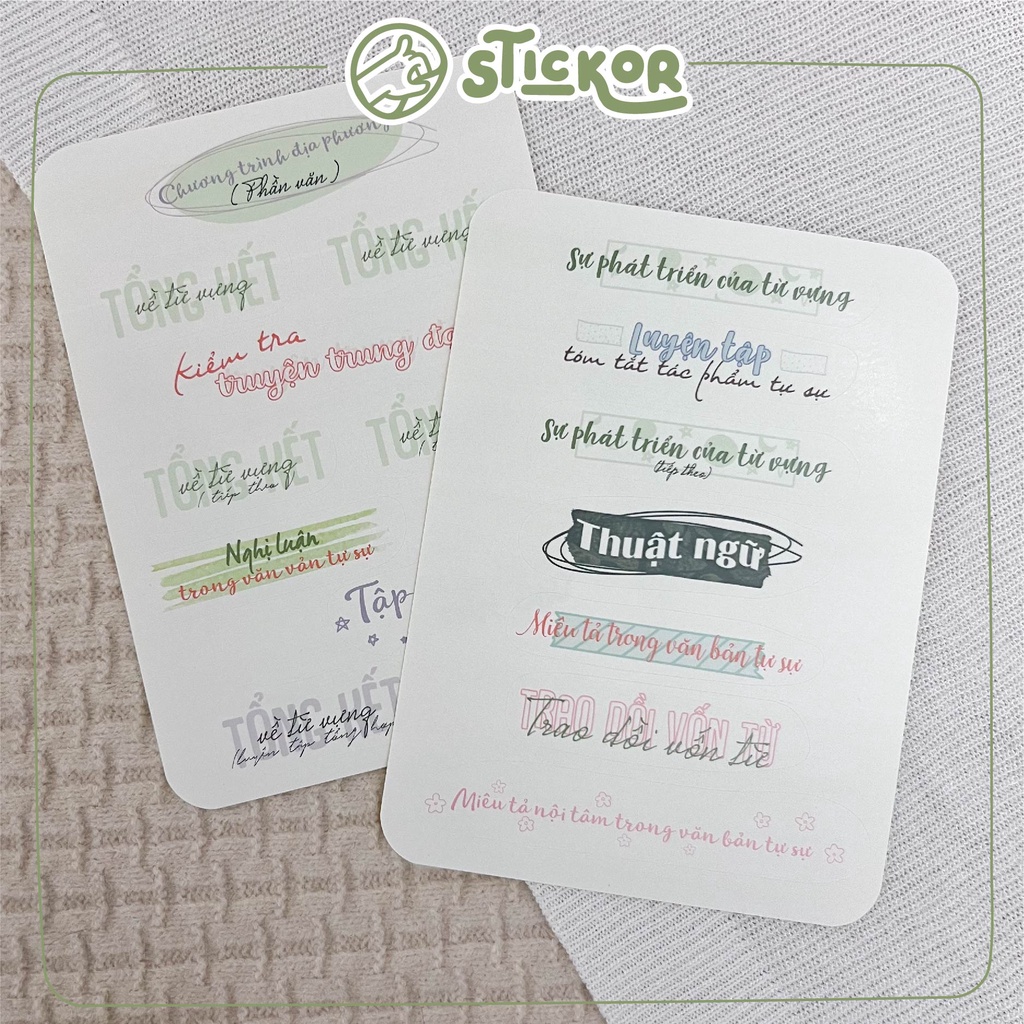 Sticker tựa bài Ngữ văn lớp 09