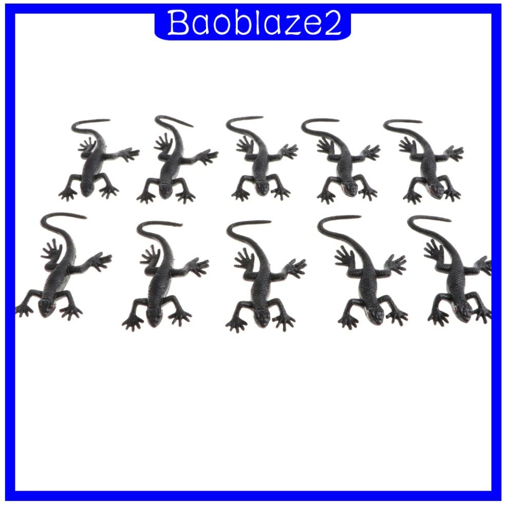 10 Miếng Cao Su Gecko Hình Bò Sát Đồ Chơi Bộ Sưu Tập Đạo Cụ 8x3cm
