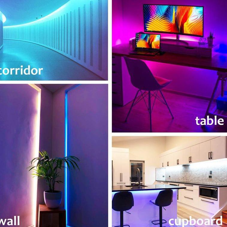 Dây Đèn LED RGB IP44 5M AC 220V + Adapter 6V6 + Điều Khiển Từ Xa