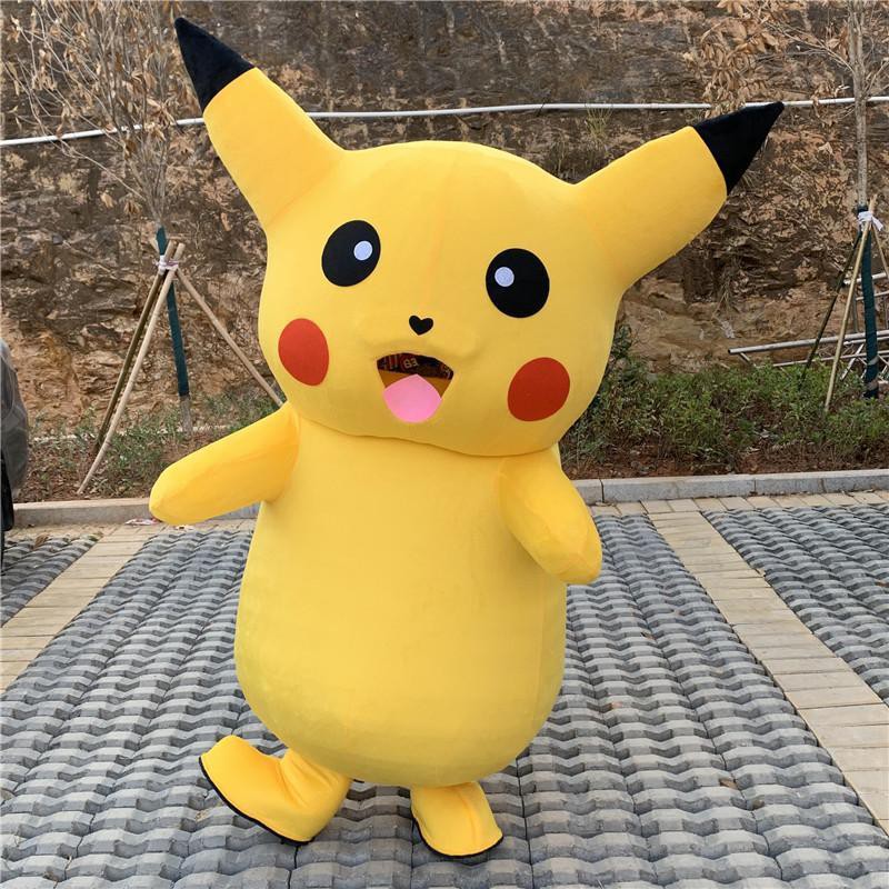 bán hàng trực tiếp tại nhà máy giá rẻHoạt hình gấu Pikachu Kumamoto Trang phục búp bê Lưới đỏ Người lớn Đi bộ