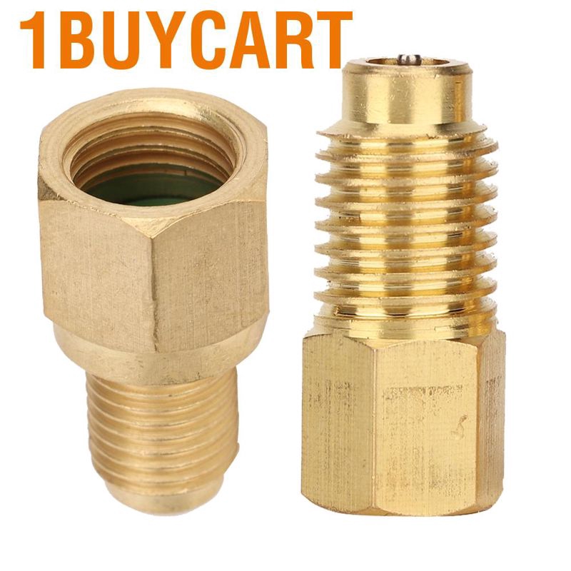 1 Cặp Đầu Nối Bằng Đồng Cho Máy Điều Hòa Xe Hơi R134Ae-1/2Acme 1/4
