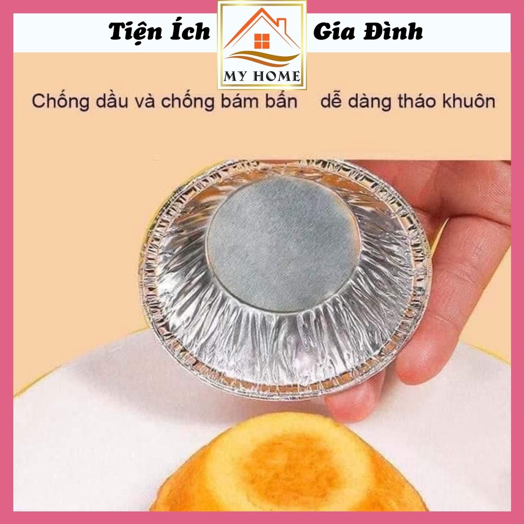 Set 100 chén giấy bạc nhỏ nướng bánh trứng, khuôn nướng bánh tart trứng