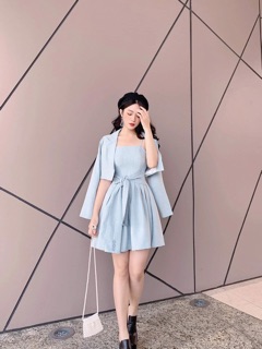 Set blazer áo váy buộc eo V556 KYMIE