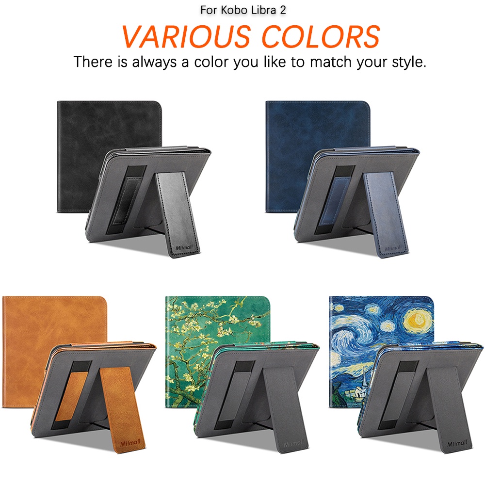 Ninki Bao Da PU Có Khóa Nam Châm Và Ngăn Đựng Thẻ Cho Kobo Libra 2 eReader 7",Premium Quality PU Leather Cover with Magnet Closure, Stand, Card Slot for Kobo Libra 2 2021