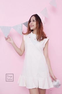 Đầm suông đuôi cá thêu trái tim