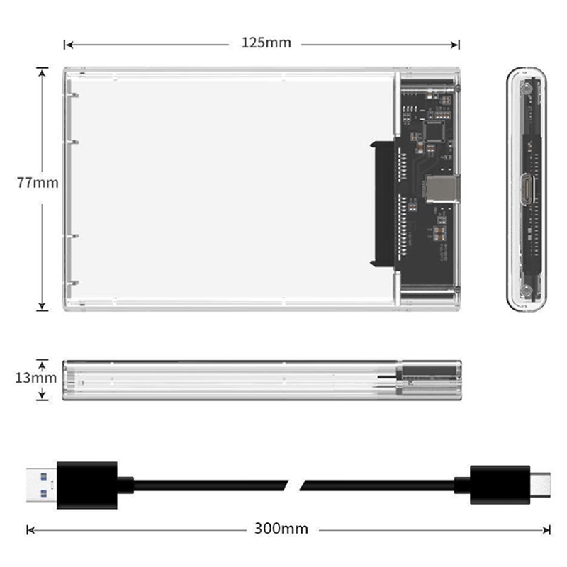 Hộp đựng ổ cứng USB3.1 Gen1 sang Type-C HDD 2.5 inch SSD SATA3 sang USB 3.1 USB C HDD Gen1 5GBps
 | BigBuy360 - bigbuy360.vn