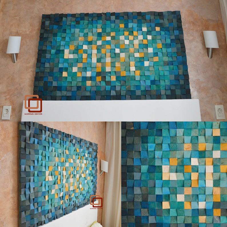 Tranh gỗ trang trí 3D SẮC MÀU (Wood mosaic) - (KÍCH THƯỚC 60x80cm)