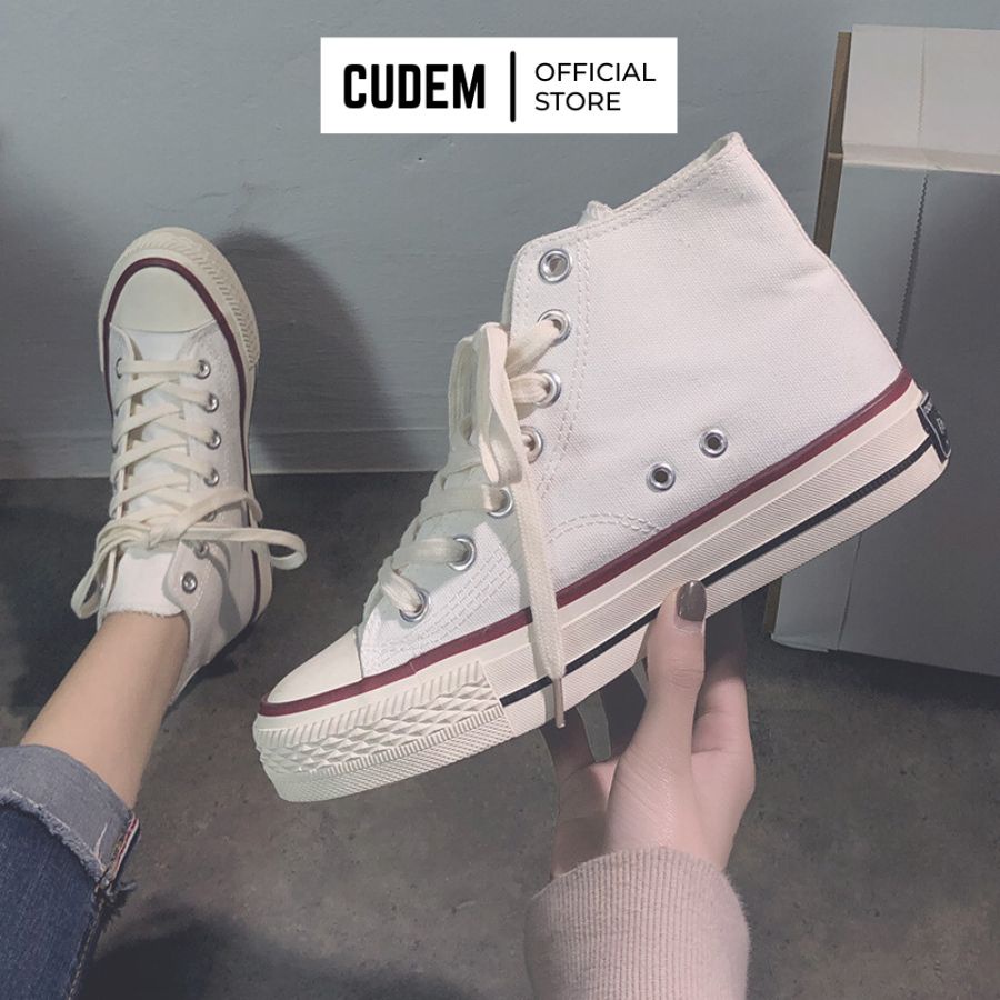 Giày nữ cổ cao đi học 1970s thể thao nữ xinh xắn (Kiểu dáng convers cổ cao 1970s) S3