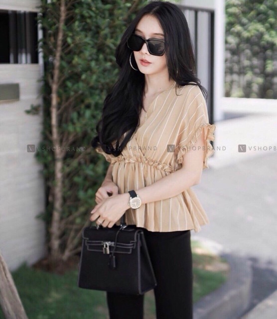 Áo PEBLUM SỌC NHÉN BÈO SIÊU BÁNH BÈO