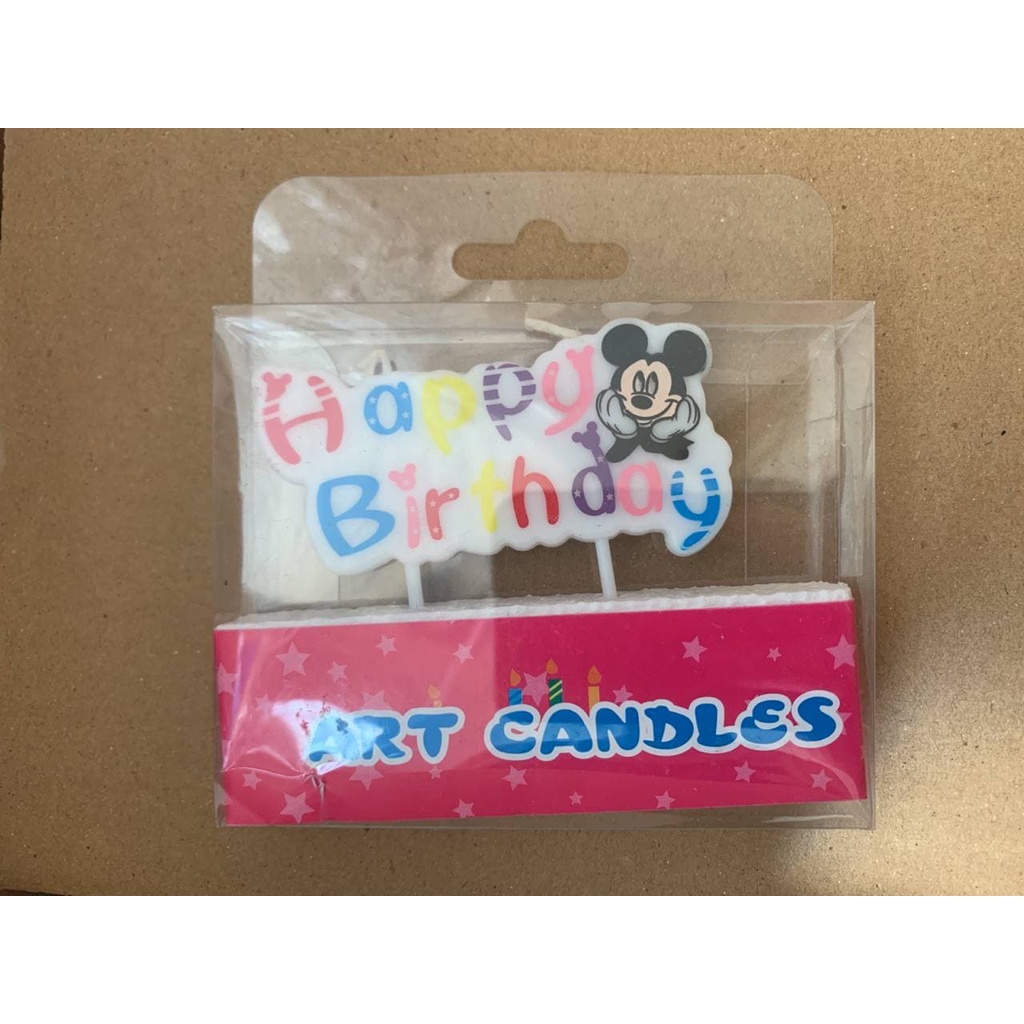 Nến sinh nhật chữ happy birthday viết liền chuột mickey