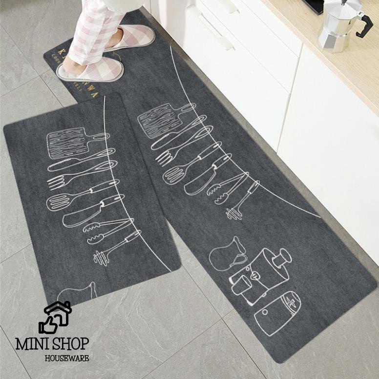 Thảm Lau Chân Nhà Bếp Dài Chống Trượt Thấm Nước Cao Cấp