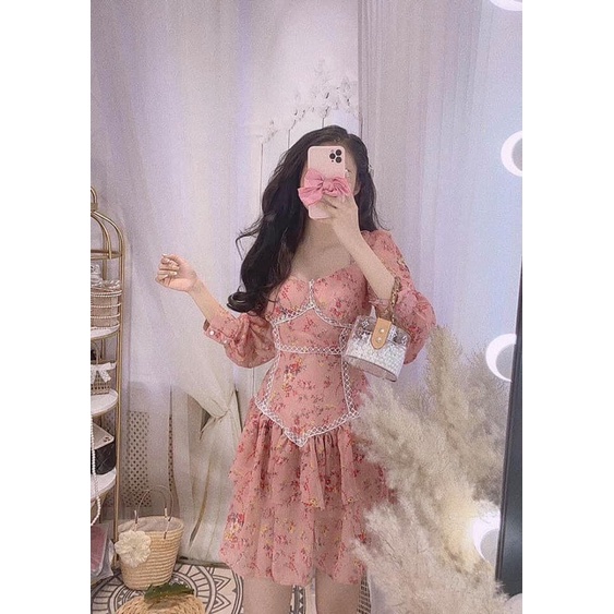 Váy, Đầm hoa tơ bèo cao cấp chuẩn ảnh thật hotgirl
