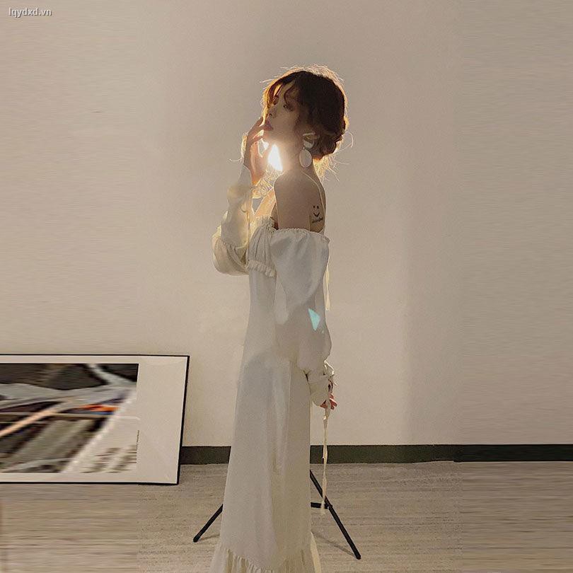 Đầm Nữ Trễ Vai Tay Phồng Cổ Vuông Thời Trang Thu Đông 2020