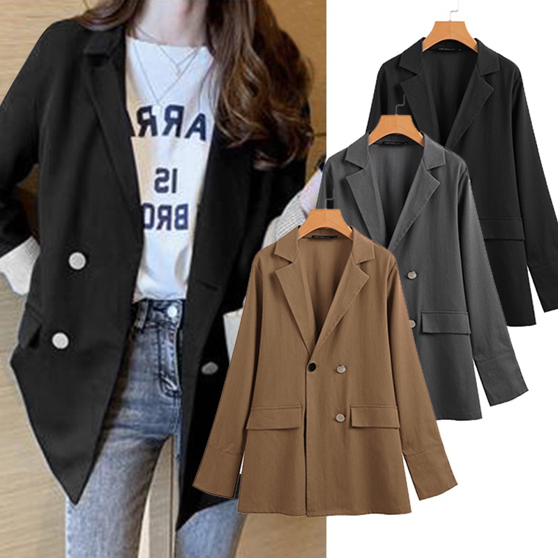 Áo Khoác Vest Zanzea Cài Khuy Tay Dài Phong Cách Thanh Lịch Dành Cho Phụ Nữ | BigBuy360 - bigbuy360.vn