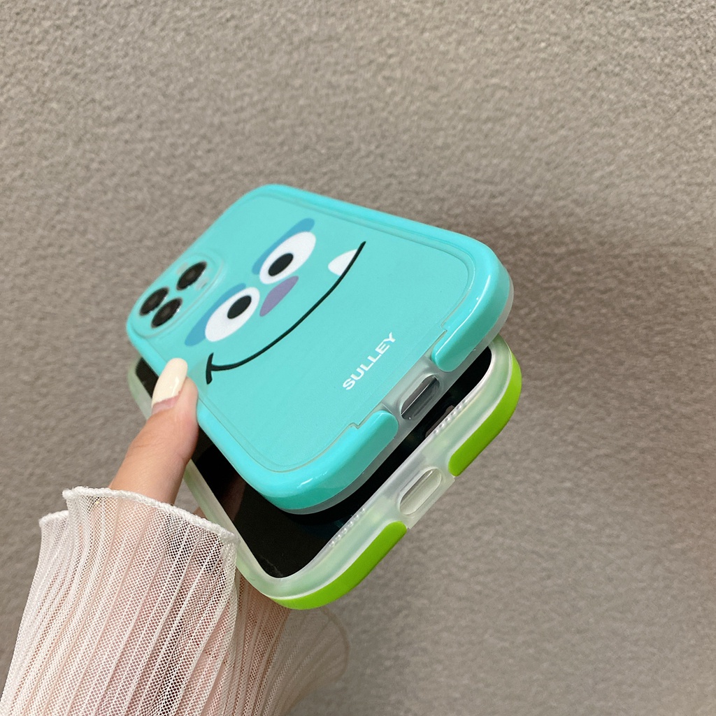 Ốp Điện Thoại Silicon Mềm Họa Tiết Quái Vật Khung Viền Xanh Dương / Xanh Dương Cho iphone 14 7 8 plus 11 12 13 pro xs XR max silicone