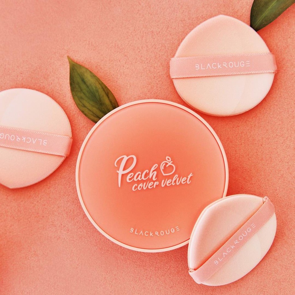 Phấn nước dưỡng ẩm, che phủ tốt Black Rouge Peach Cover Velvet Cushion SPF50+/PA++++ 14g