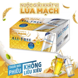 Thùng 24 lon nước giải khát vị lúa mạch All free Bia không cồn của PepsiCo