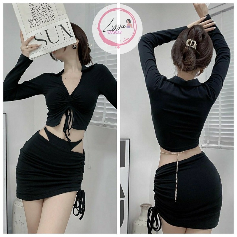 Đầm body đầm tay dài cut out sành điệu sang chảnh đi bar dự tiệc (Giá sỉ) Lissa