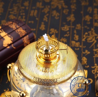 Đèn thờ đốt dầu đế sen