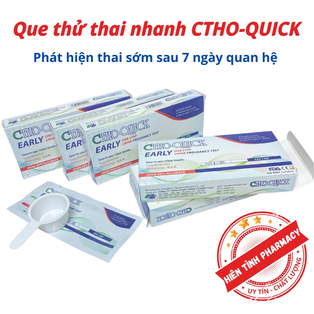 Que thử thai CTHO QUICK - Phát hiện sau 7 ngày quan hệ - Chính xác - Giao hàng luôn che tên, kín đáo