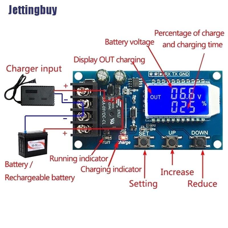 Jtvn XY-L10A lithium battery charge controller protection board 6-60V LCD display Vary