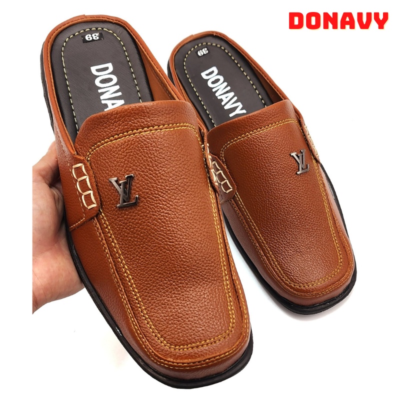 Giày lười nam da DONAVY cao cấp, May quai chắc chắn, đế chống trơn trượt D.L.V