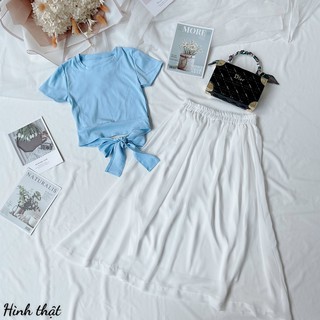 Sét Bộ Áo Cột Eo & Chân Váy Siêu Cute