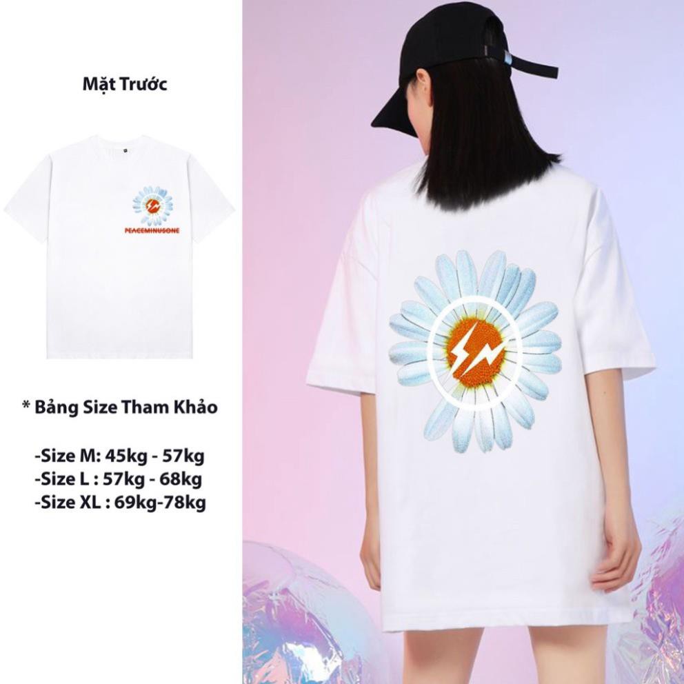 [ ẢNH THẬT + ĐỦ SIZE ] ÁO THUN, ÁO PHÔNG TAY LỠ UNISEX FORM RỘNG OVERSIZE HOA CÚC G-DRAGON FREESHIP M101