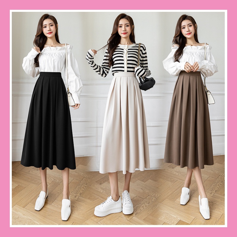Chân váy công sở xếp ly dáng dài có BIGSIZE đi làm đi chơi đi tiệc chất tuyết mưa dày dặn đứng form tôn dáng CV47