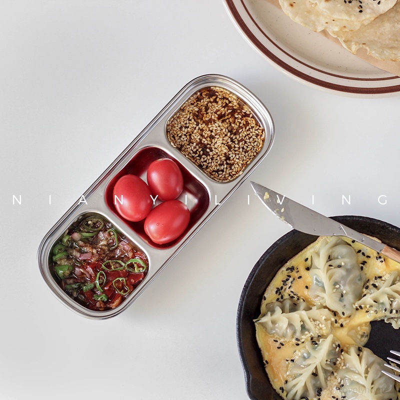 Chén Đựng Nước Chấm 1/2/3/4 Ngăn Bằng Thép Không Gỉ