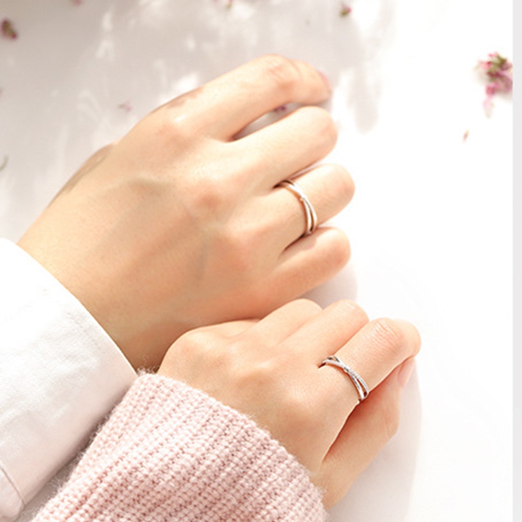 Nhẫn hở ATJ9103 thiết kế hở kiểu xoắn ghim đá nhỏ ANTA Jewelry