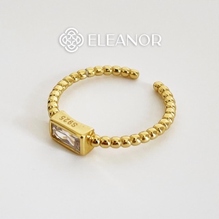 Nhẫn Eleanor Mạ Vàng 14K Mặt Vuông Đính Hạt SP002294