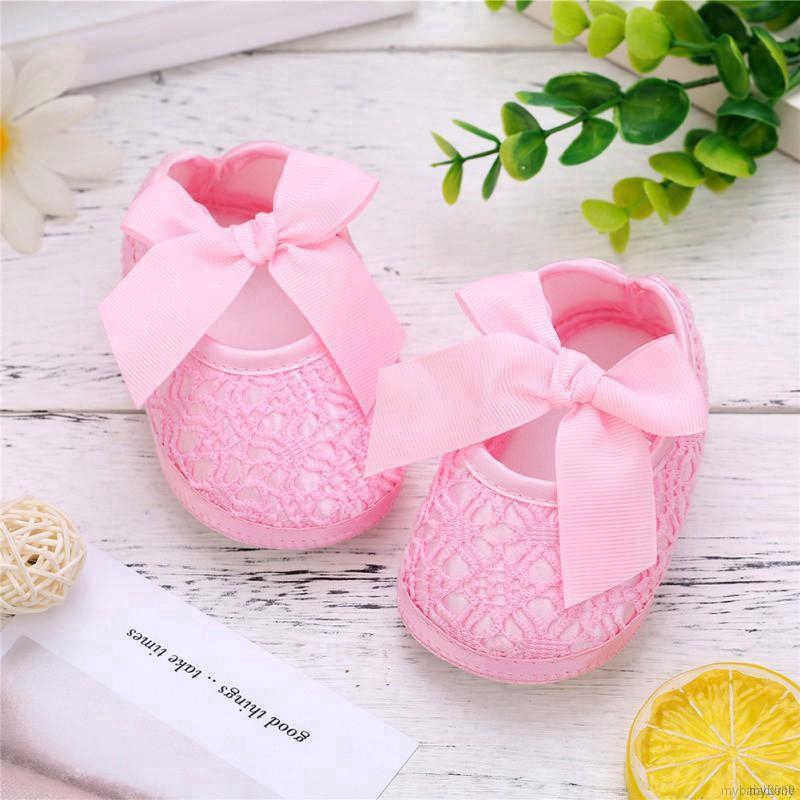 Baby Girls Shoes Cotton Korean Lace Mesh Shallow Mouth Silk Bow Sweet Princess Toddler Shoes