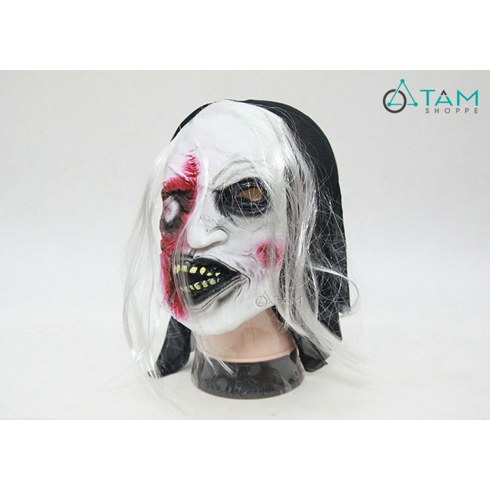 Mặt nạ Halloween cao su Zombie bạch tạng HLW-MN-14