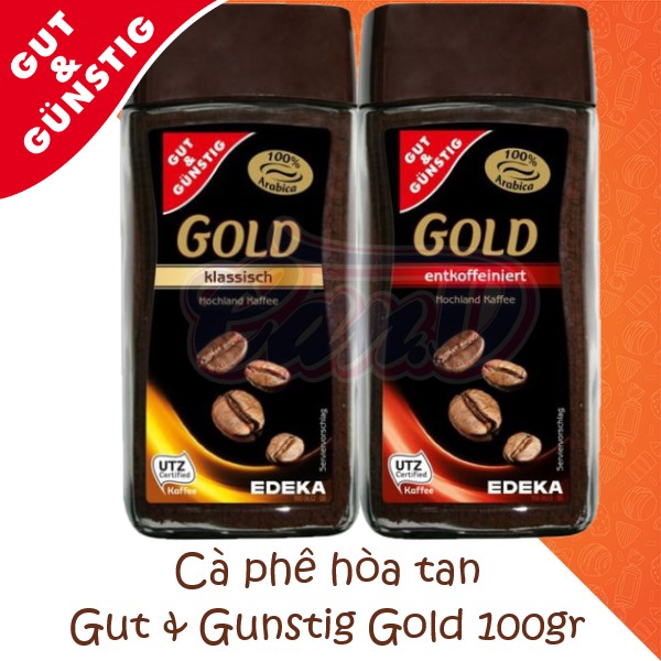 (2 vị) Cà phê hòa tan Gut & Gunstig Gold 100gr