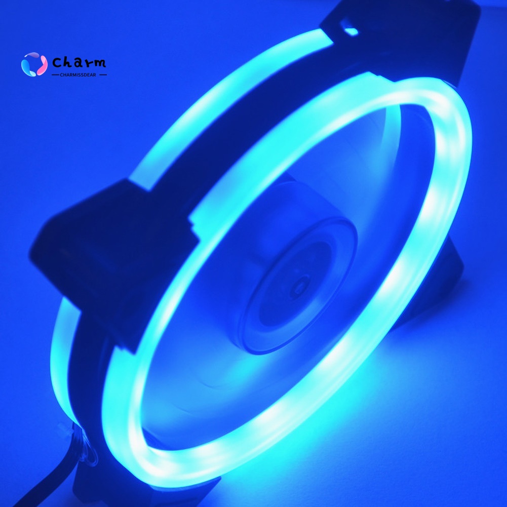 Quạt Tản Nhiệt Kép 12cm 15 Bóng Led Yên Tĩnh Thông Dụng Cho Pc