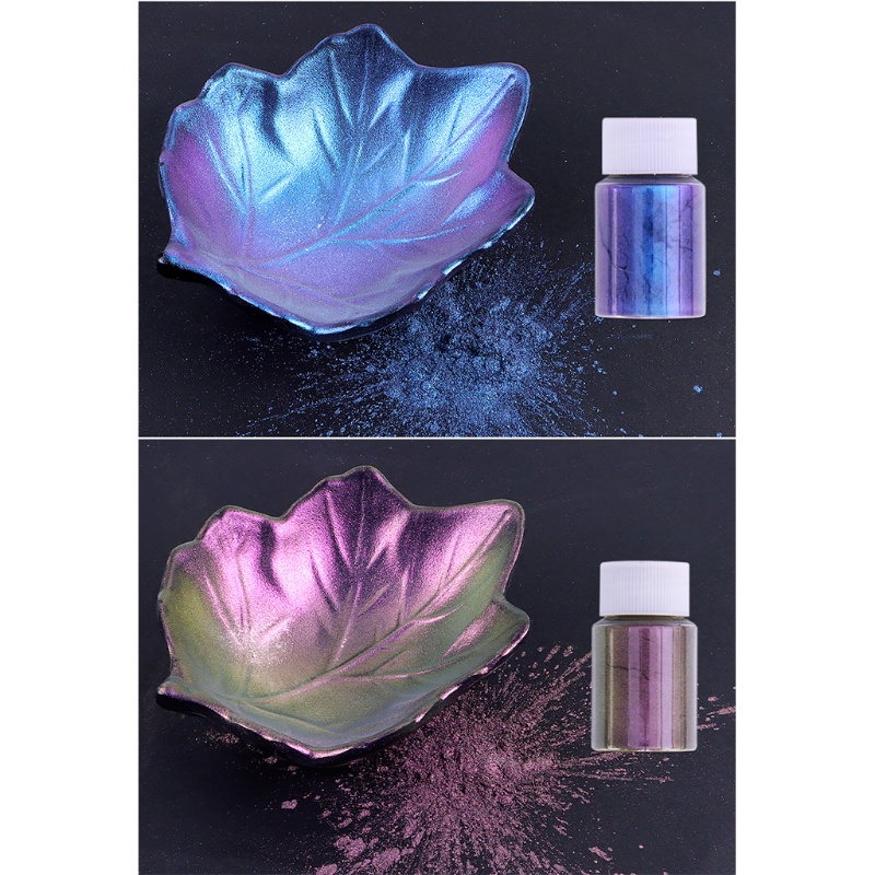 Bột đổi màu tắc kè hoa đổ epoxy resin / làm sáp / slime 10 màu sắc
