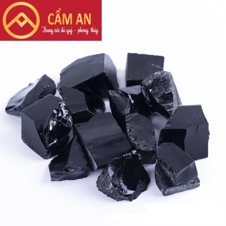 Đá thô thanh tẩy Obsidian 10,2 black crystal chơi tarot , phong thủy