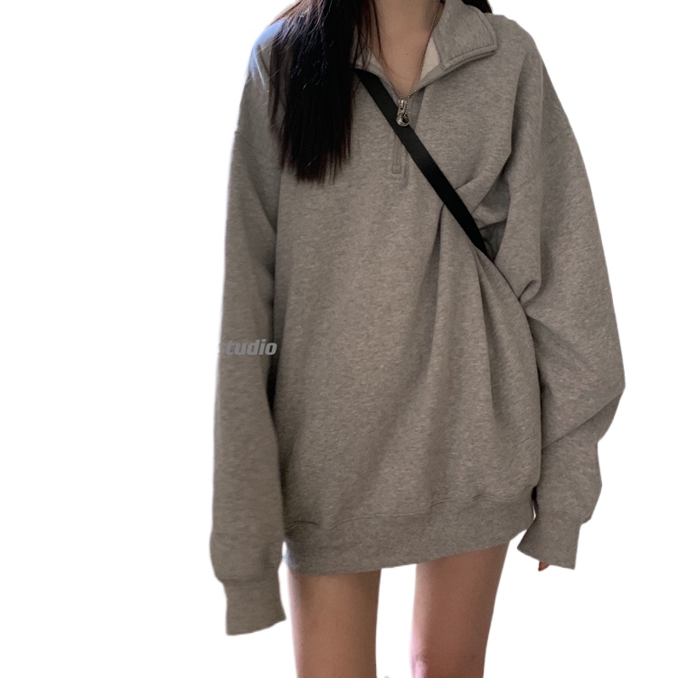 Áo sweater Perty cổ polo màu trơn thời trang mùa thu Hàn Quốc 2022 cho nữ