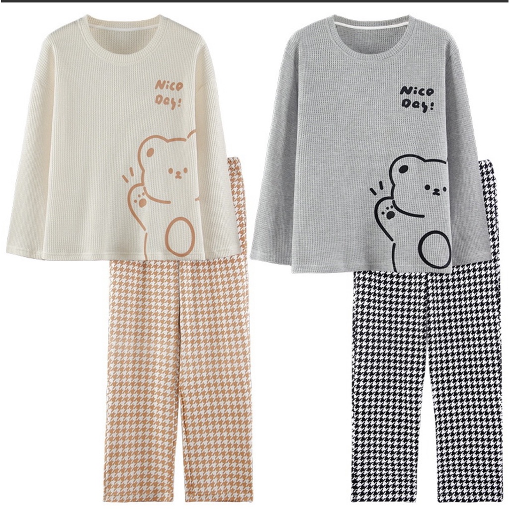 Bộ Ngủ Nữ Lynchan Cổ tròn Dài Tay Cotton Mẫu Mới 2022, Đồ Ngủ Nữ Hàng QCCC