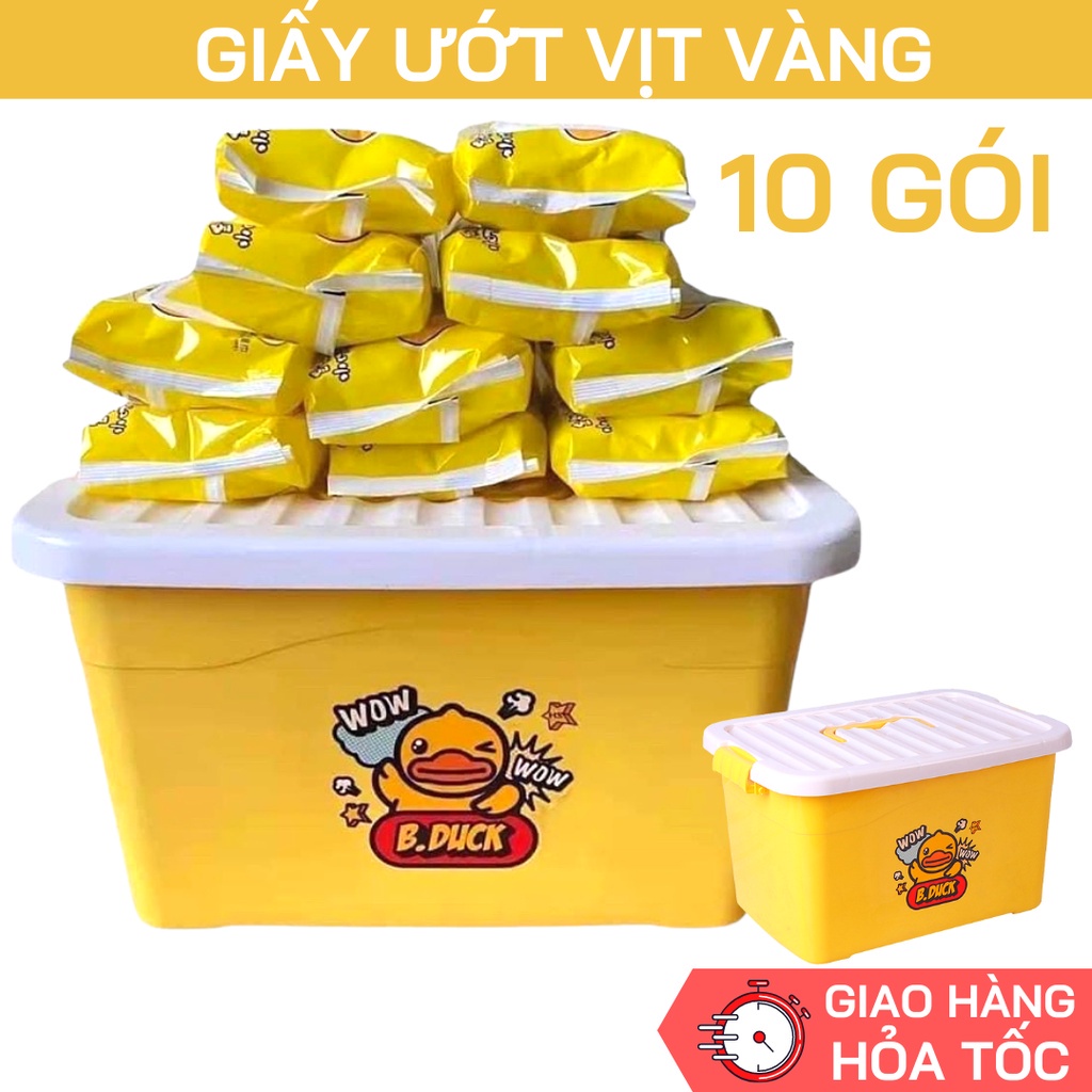 Khăn giấy ướt vịt vàng tiện dụng siêu đáng yêu, giấy ướt cao cấp kháng khuẩn loại 80 tờ/gói- Gia Dụng Toàn Cầu TC