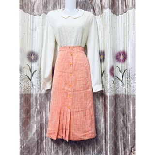 Sét áo voan và chân váy suông xếp ly Size M-L