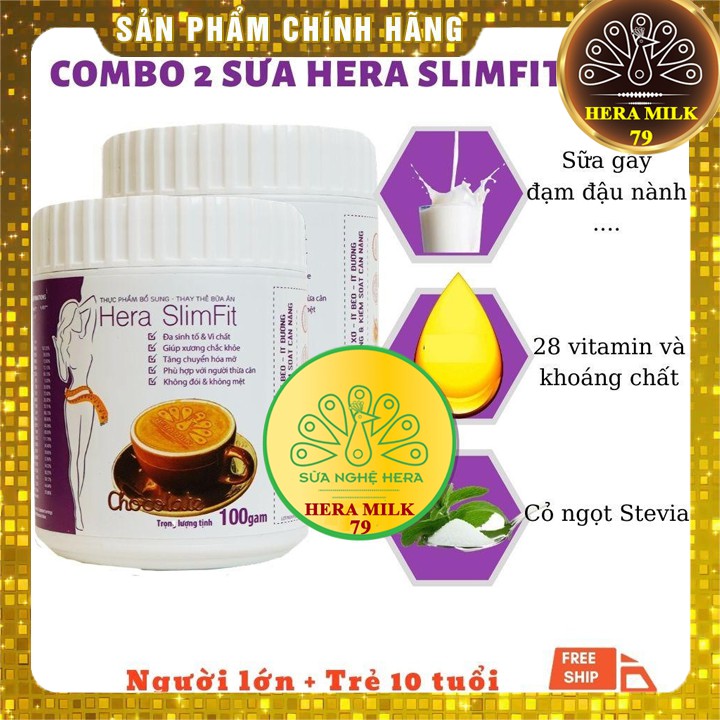 [CHÍNH HÃNG 100%] 2 Hộp Sữa giảm cân Hera Slimfit Cao Cấp 100g-giảm cân hiệu quả,giảm mỡ bụng,dáng đẹp,eo thon nhỏ