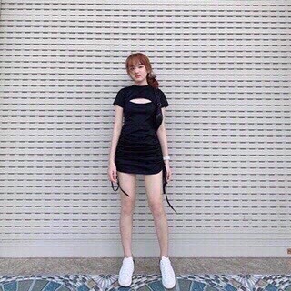 Đầm Body Rút Dây Khoét Ngực Thời Trang Nữ Thiết Kế Hot Trend | BigBuy360 - bigbuy360.vn