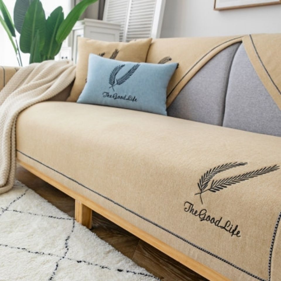 Vỏ Bọc Đệm Ghế Sofa Bằng Vải Cotton Lanh Thêu Họa Tiết Đơn Giản Hiện Đại Phong Cách Bắc Âu