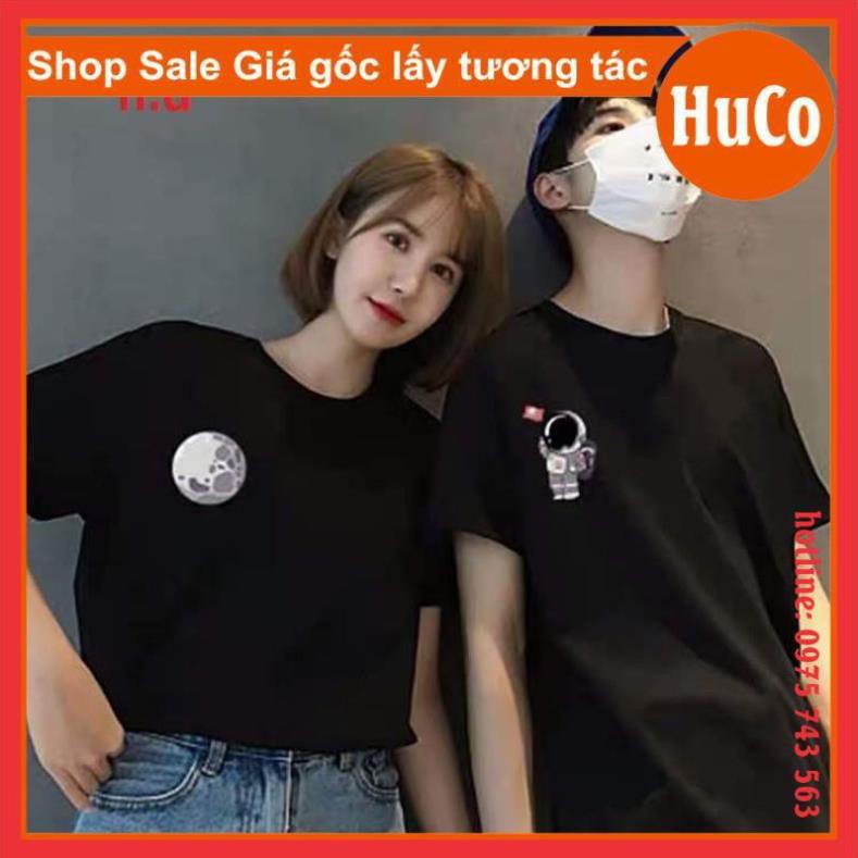 áo thun đôi ngắn tay nam nữ, áo phông hè đôi người sao hỏa chất cotton mềm mát form rộng unisex freesize mặc đôi nhóm ༴