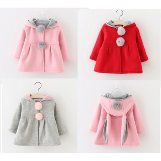 Áo khoác tai thỏ cho bé gái