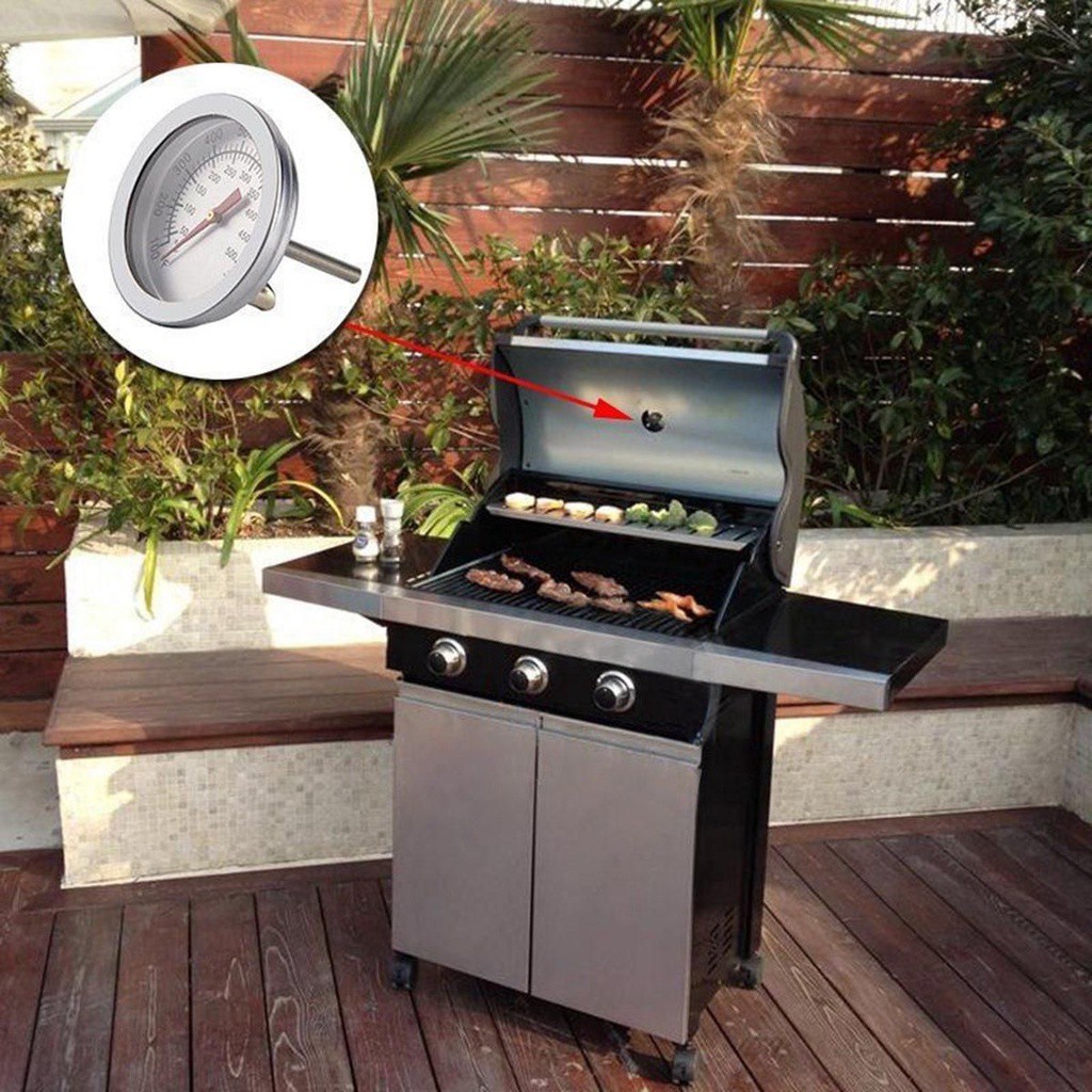 Nhiệt Kế Đo Nhiệt Độ 50-500 Độ Bằng Thép Không Gỉ Dùng Trong Lò Nướng Bbq